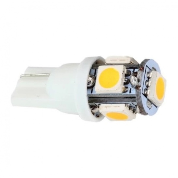 Bec Pozitie T10 5 Led SMD 5050 Lumina Alba 12V ( Pret / Set ) 10714W TCT-1208